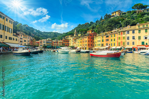 Portofino fishing village on a summer day Cinque Terre Italy