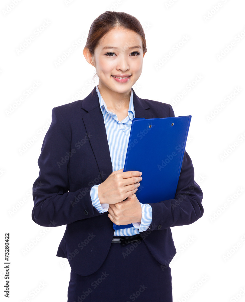 Asian Businesswoman with clipboard Asian Businesswoman with clipboard
