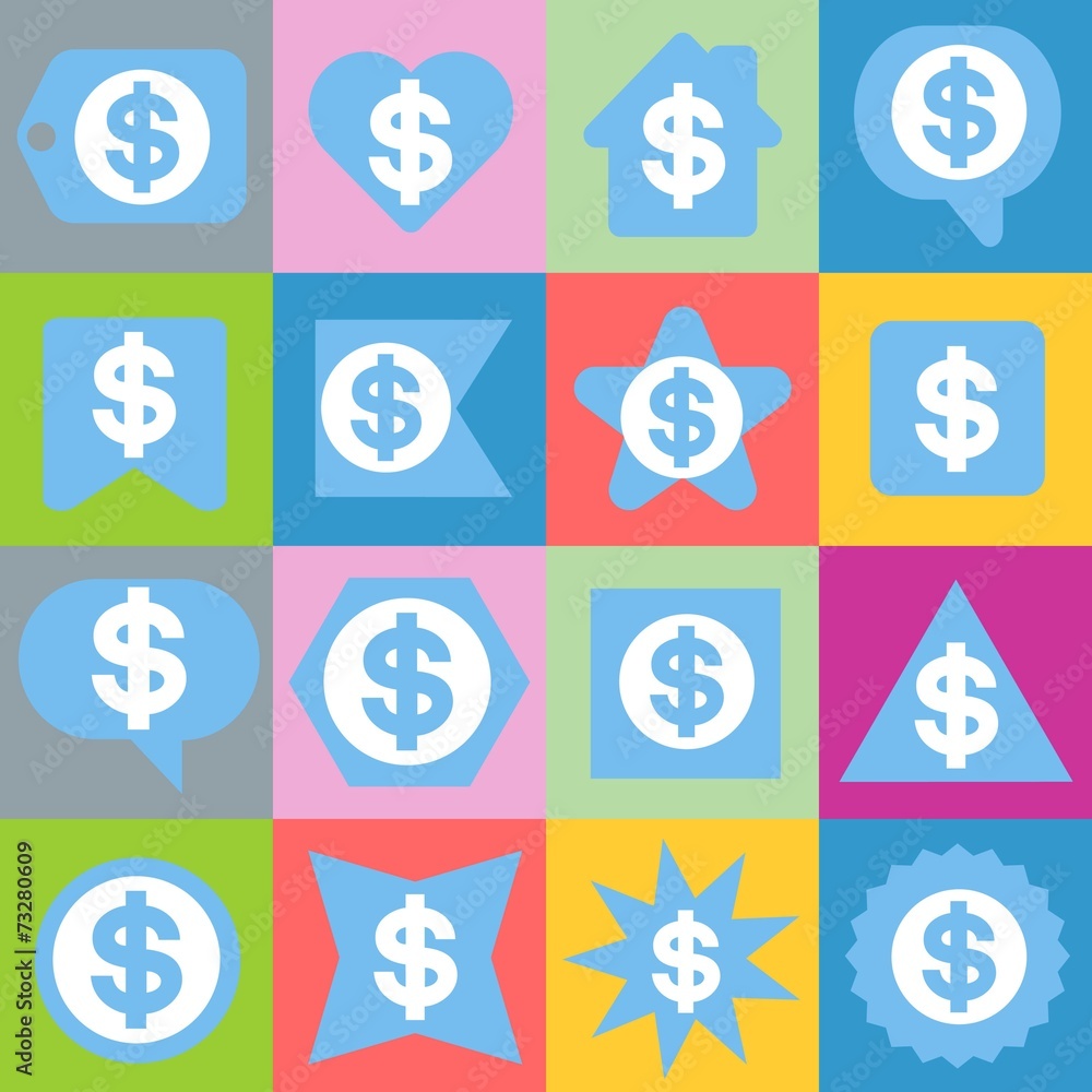 Dollar sign icon set Dollar sign icon set