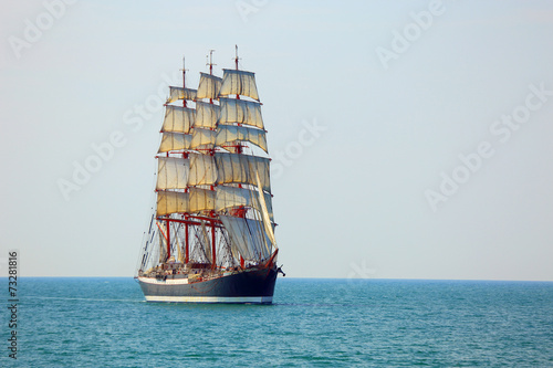 old sailing ship in full sail