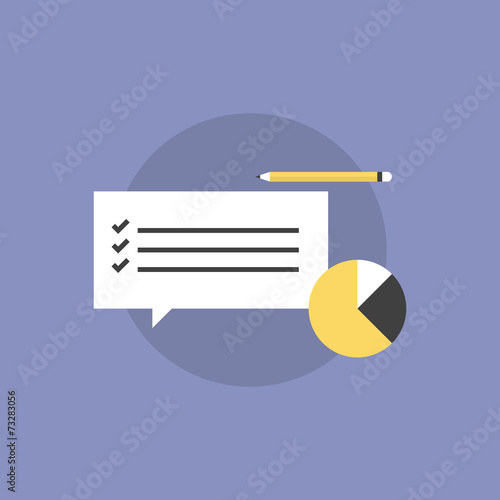 Customer service survey flat icon illustration