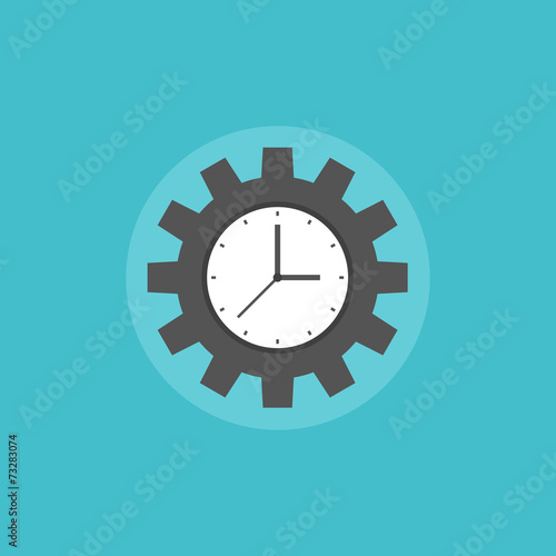 Time management process flat icon illustration