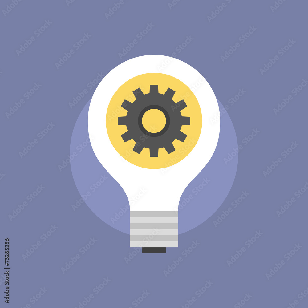 Idea develop flat icon illustration Idea develop flat icon illustration
