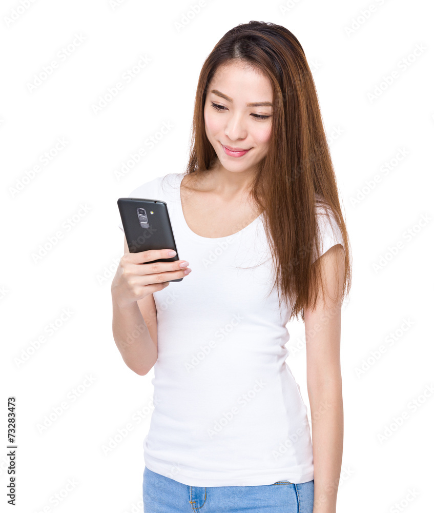 Woman use of cellphone