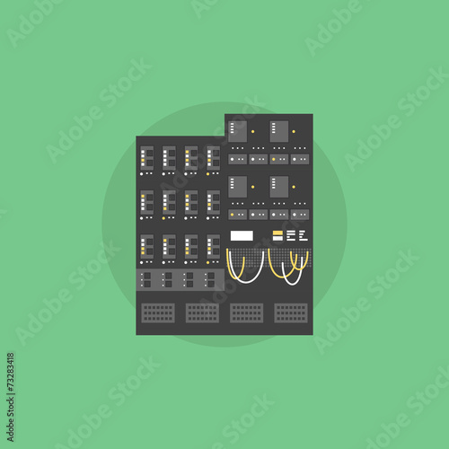 Network server flat icon illustration