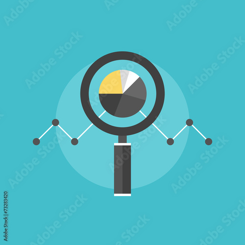 Data analyzing flat icon illustration