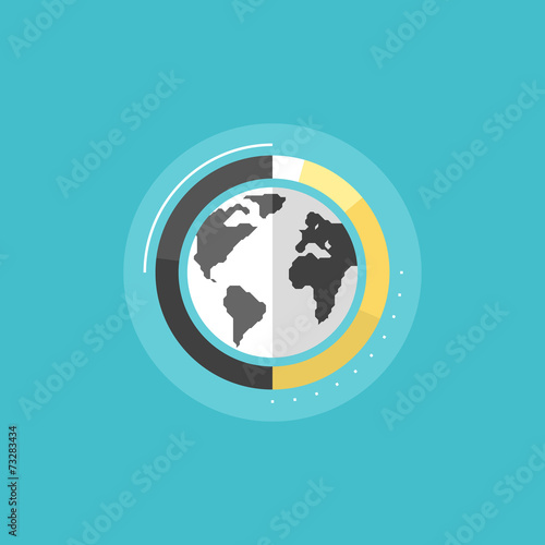 Big data analytics flat icon illustration