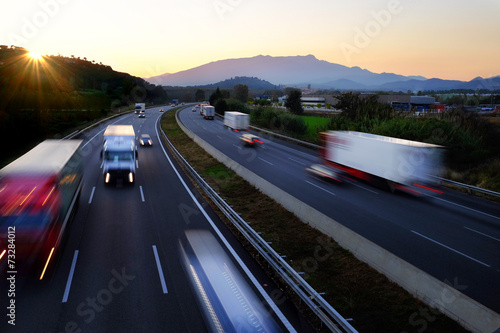 Buzy traffic on highway.