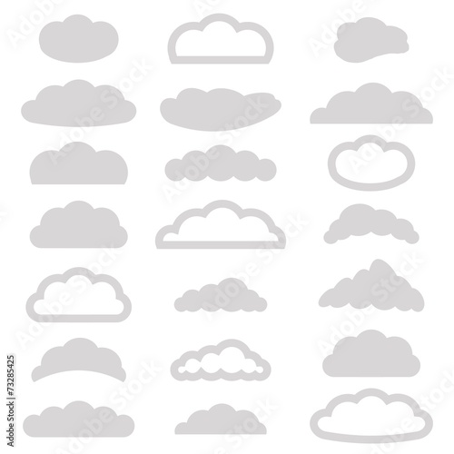 set of clouds icons