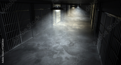 Jail Corridor And Cells