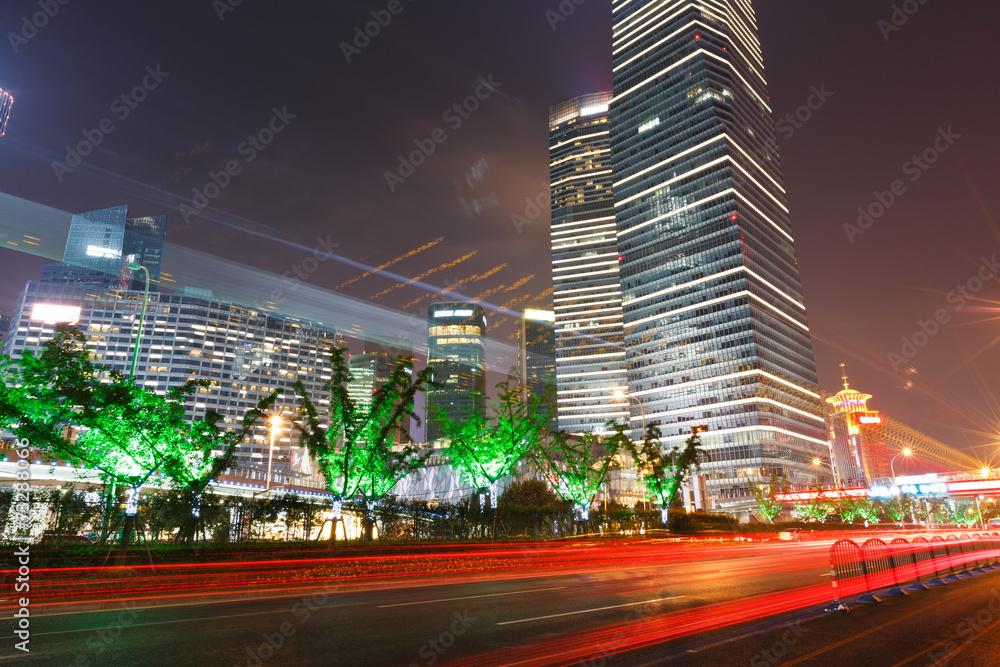 shanghai lujiazui finance and trade zone Night view