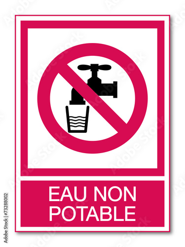 Panneau eau non potable.