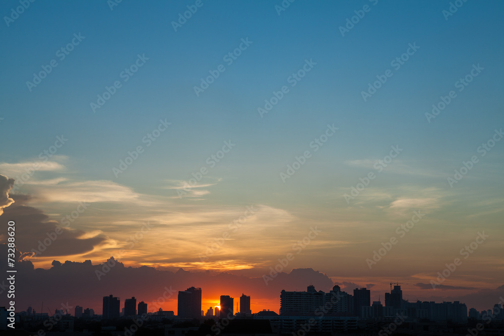 Obraz premium Sunset sky in Bangkok Thailand