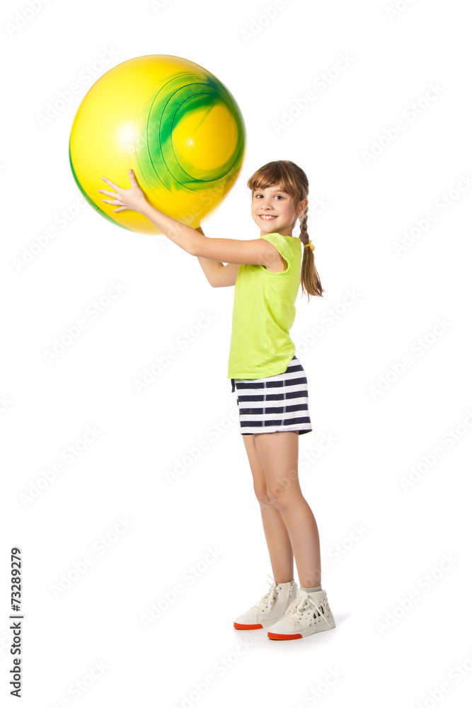young girl doing gymnastics with ball young girl doing gymnastics with ball