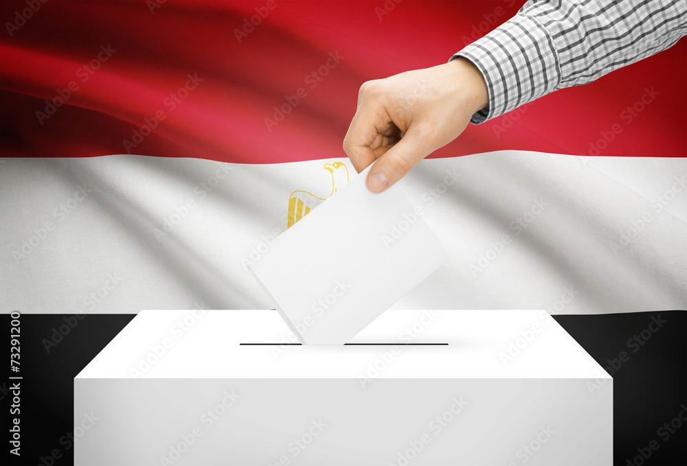 Ballot box with national flag on background - Egypt Ballot box with national flag on background - Egypt