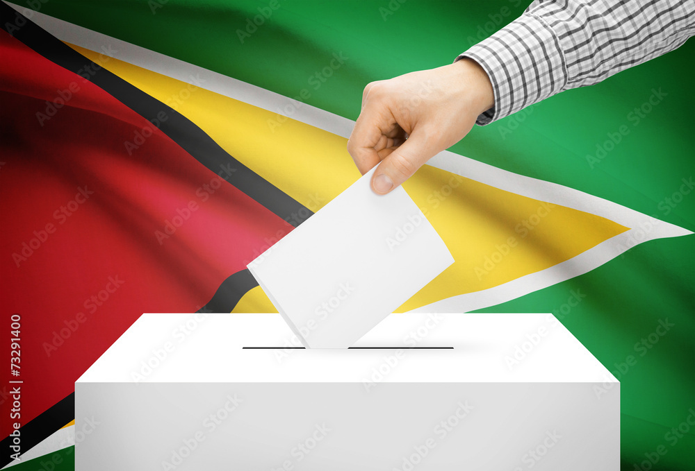 Ballot box with national flag on background - Guyana Ballot box with national flag on background - Guyana