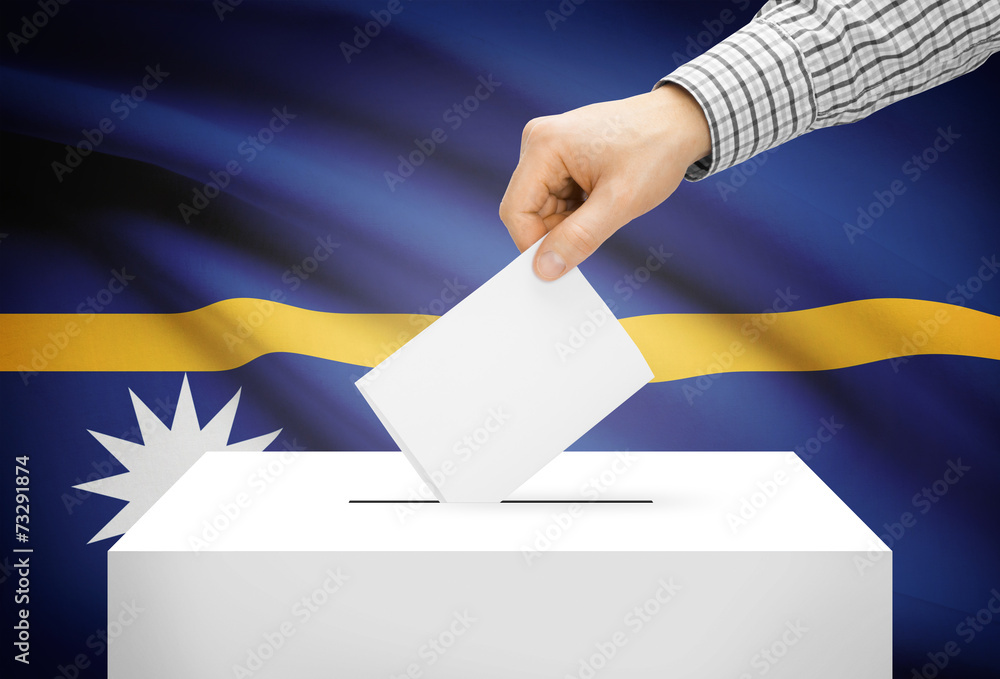 Ballot box with national flag on background - Nauru Ballot box with national flag on background - Nauru