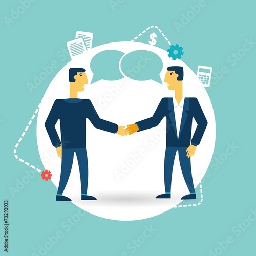 businessmen shaking hands illustration