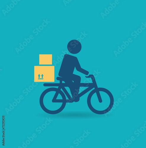 courier rides a bicycle icon