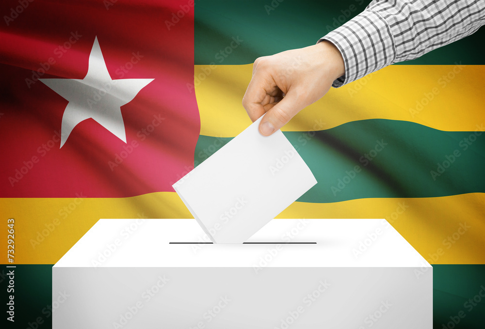 Ballot box with national flag on background - Togo Ballot box with national flag on background - Togo