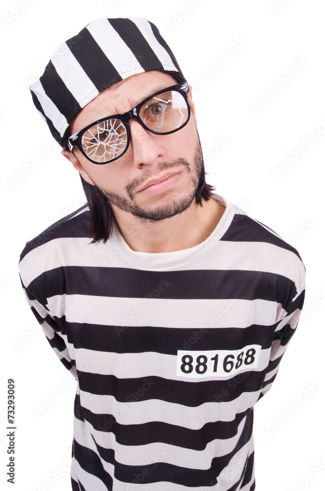 Prison inmate isolated on the white background Prison inmate isolated on the white background