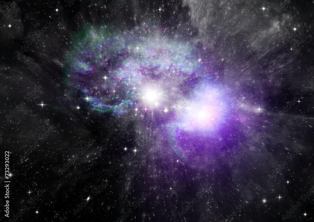 Stars of a planet and galaxy in a free space Stars of a planet and galaxy in a free space