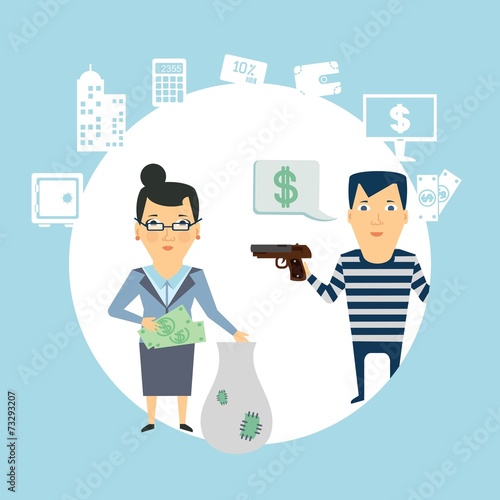 bank robbery  illustration