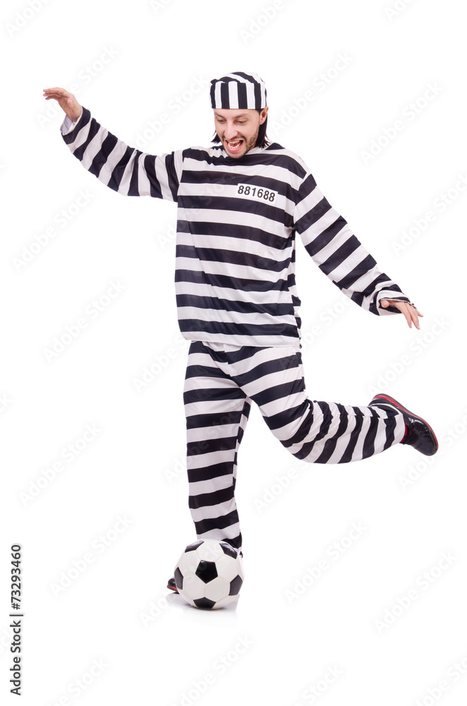 Prison inmate isolated on the white background Prison inmate isolated on the white background