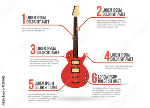 Electric guitar icon vector infographic
