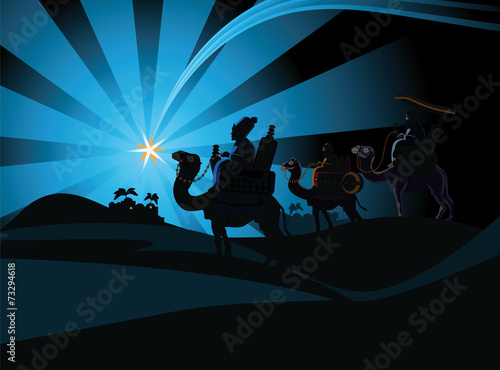 nativity scene and the three wise men