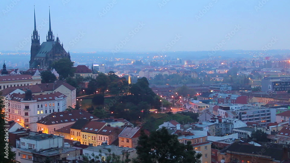 Day to night European city timelapse, light houses Gothic church Day to night European city timelapse, light houses Gothic church