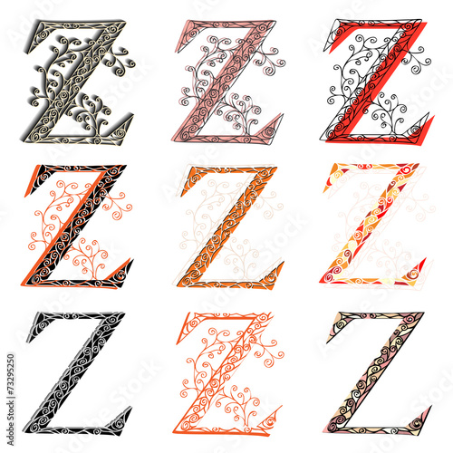 Various combination fishnet letter Z. photo