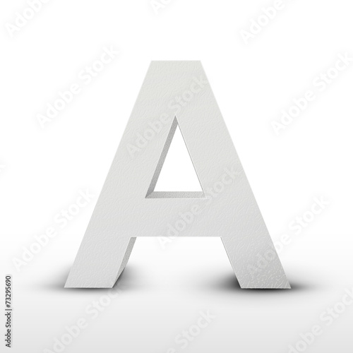 white letter A isolated on white