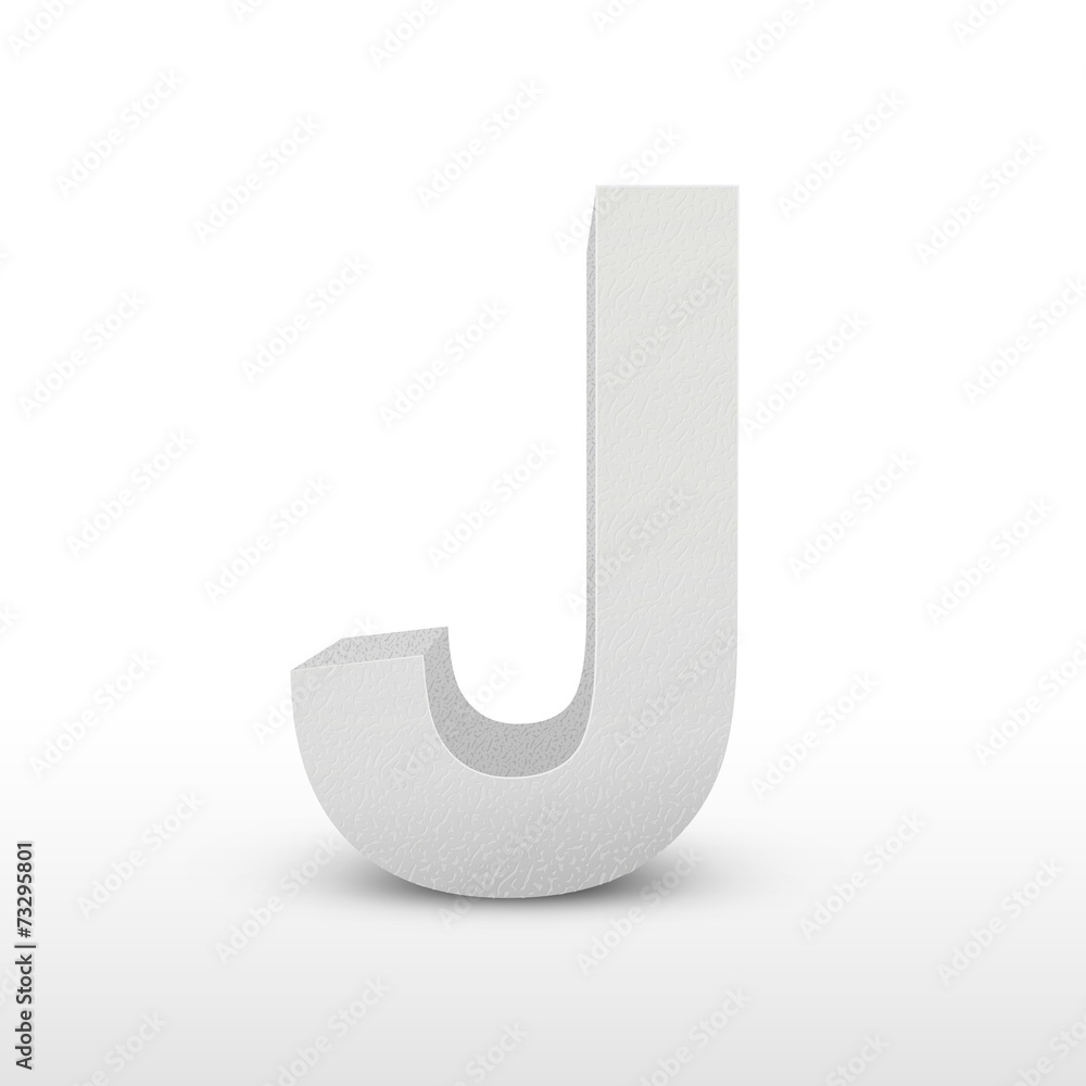 white letter J isolated on white white letter J isolated on white