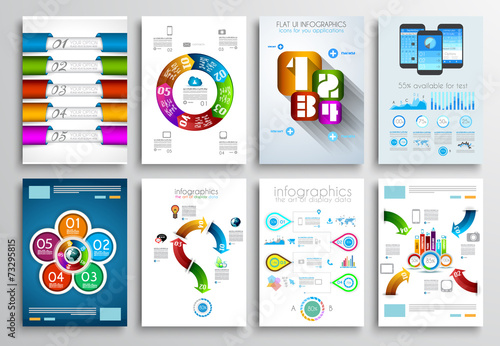 Set of Brochure Designs, Infographic Backgrounds