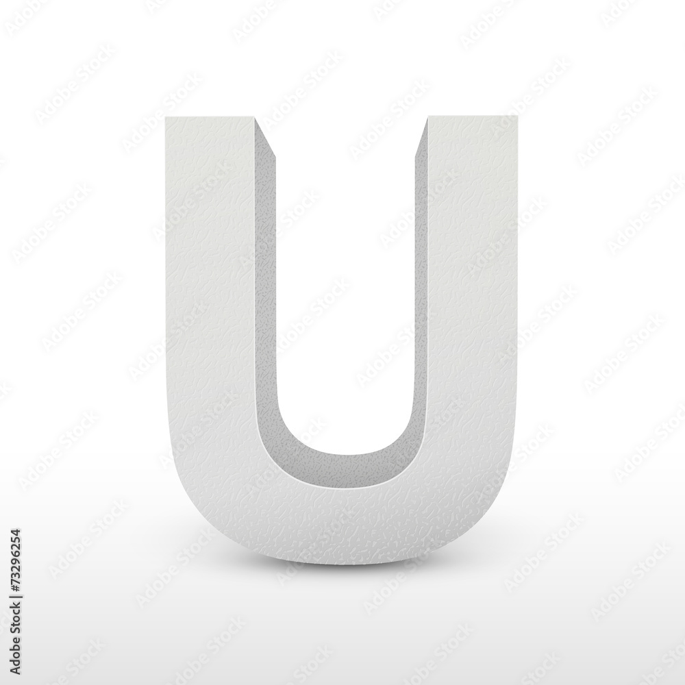 white letter U isolated on white white letter U isolated on white