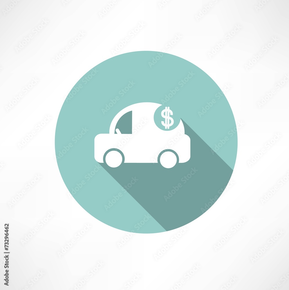 car icon with dollars car icon with dollars