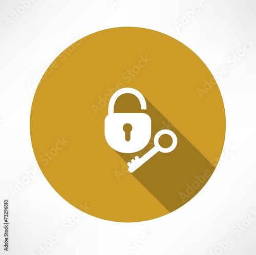 open lock with a key icon