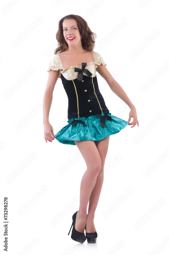 Naklejka premium Young woman in fashion concept
