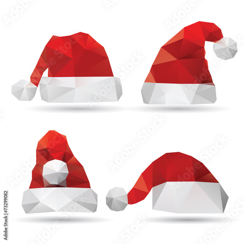 Santa Claus hat isolated on a white backgrounds, vector illustra