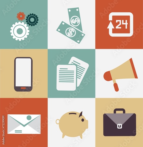 set of business icons illustration