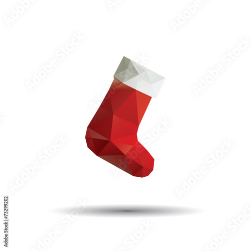 Christmas stocking abstract isolated on white background