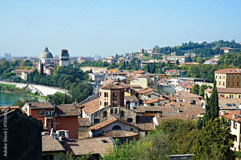 View of city of Verona and Cathedral