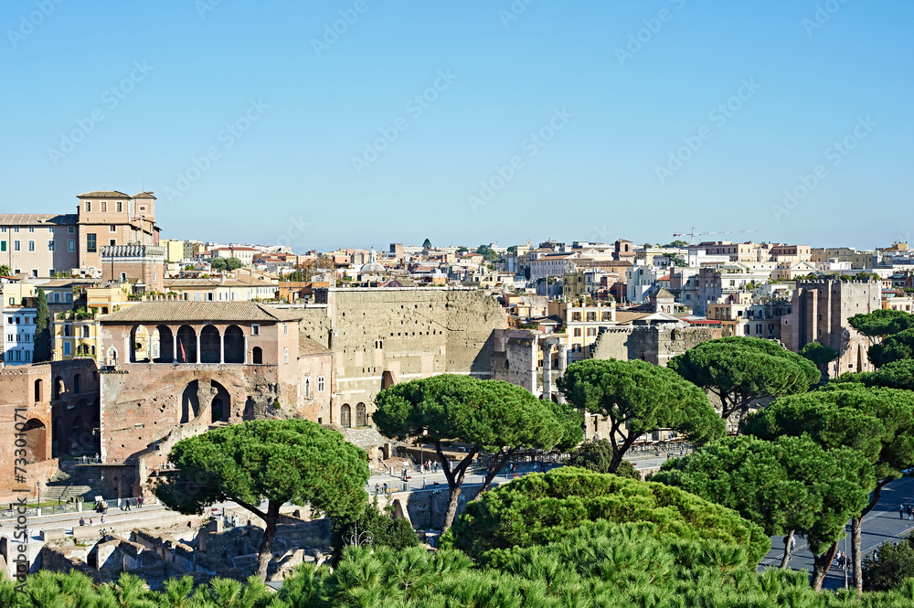 Landscape with views of city Rome