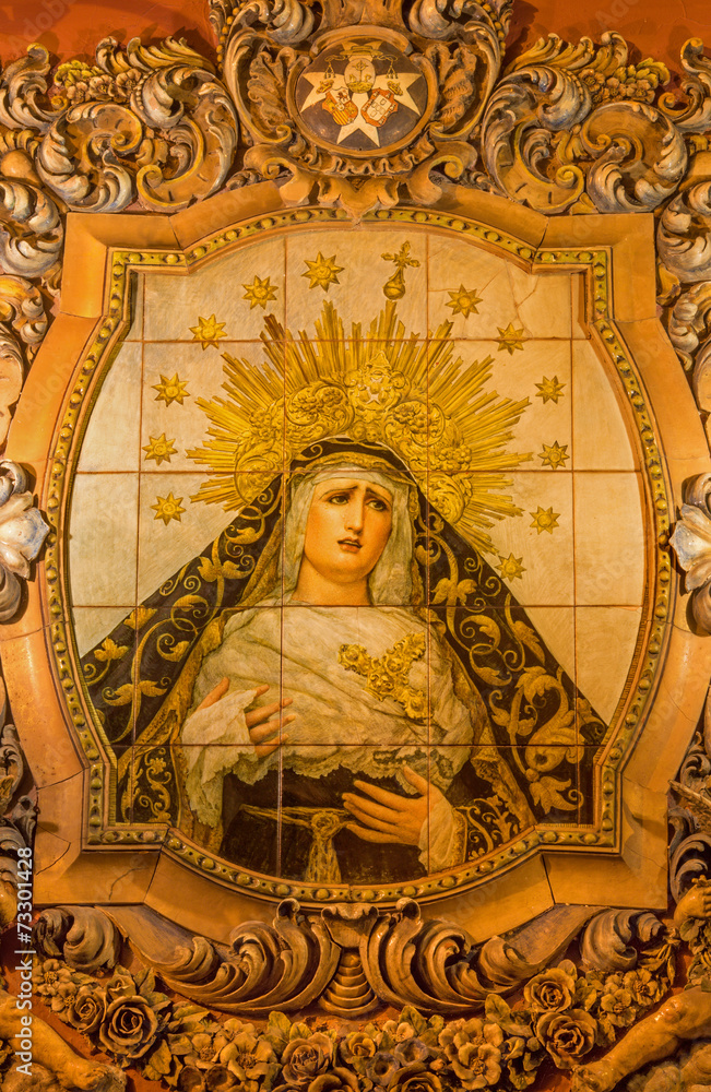 Seville - cried Madonna on church Iglesia San Bonaventura