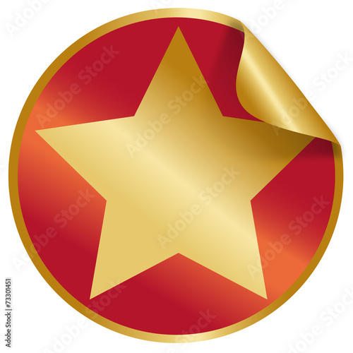 button / aufkleber gold stern