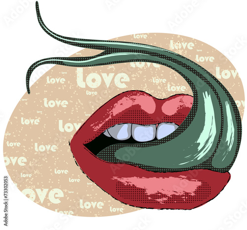 Sexy Lips With Snake Tounge