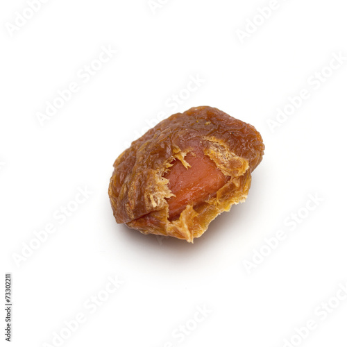 dried apricots on the white background