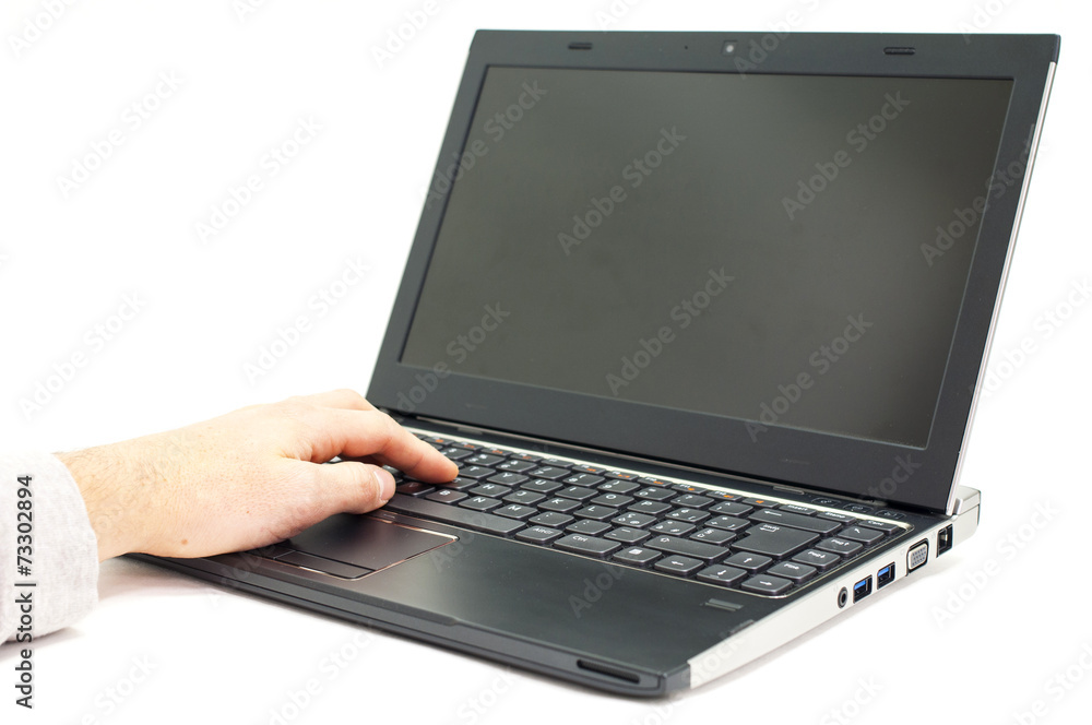 Hand on Laptop Hand on Laptop