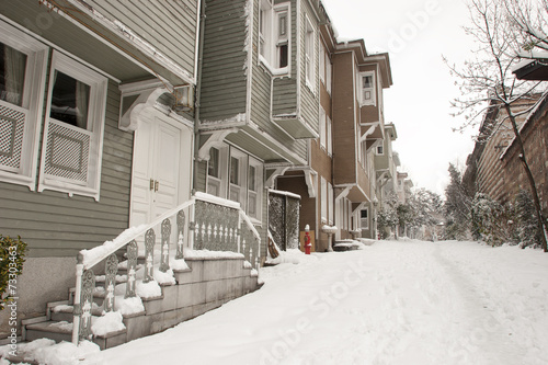 Canvas Print snowy street in stanbul